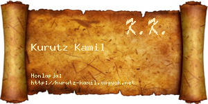 Kurutz Kamil névjegykártya
